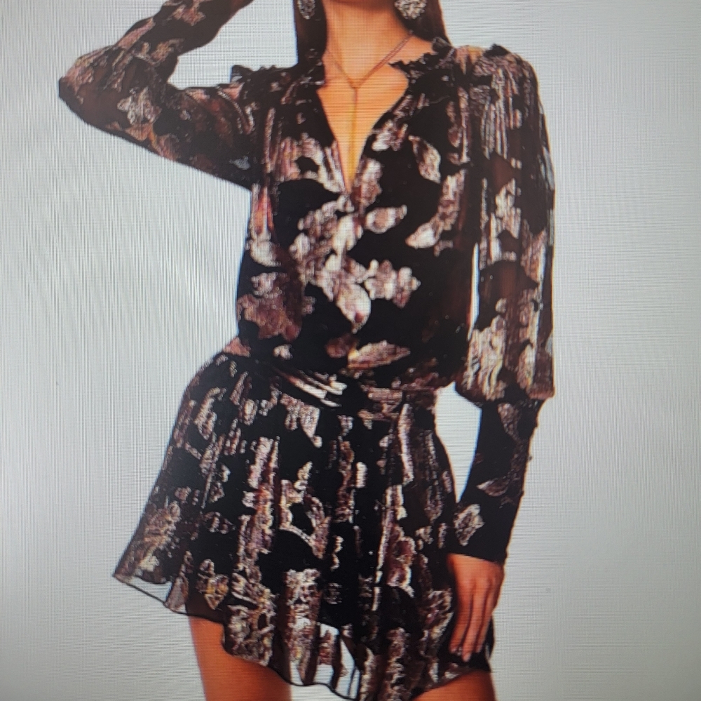 Ramy Brook Jayda Dress Metallic NWT size XS